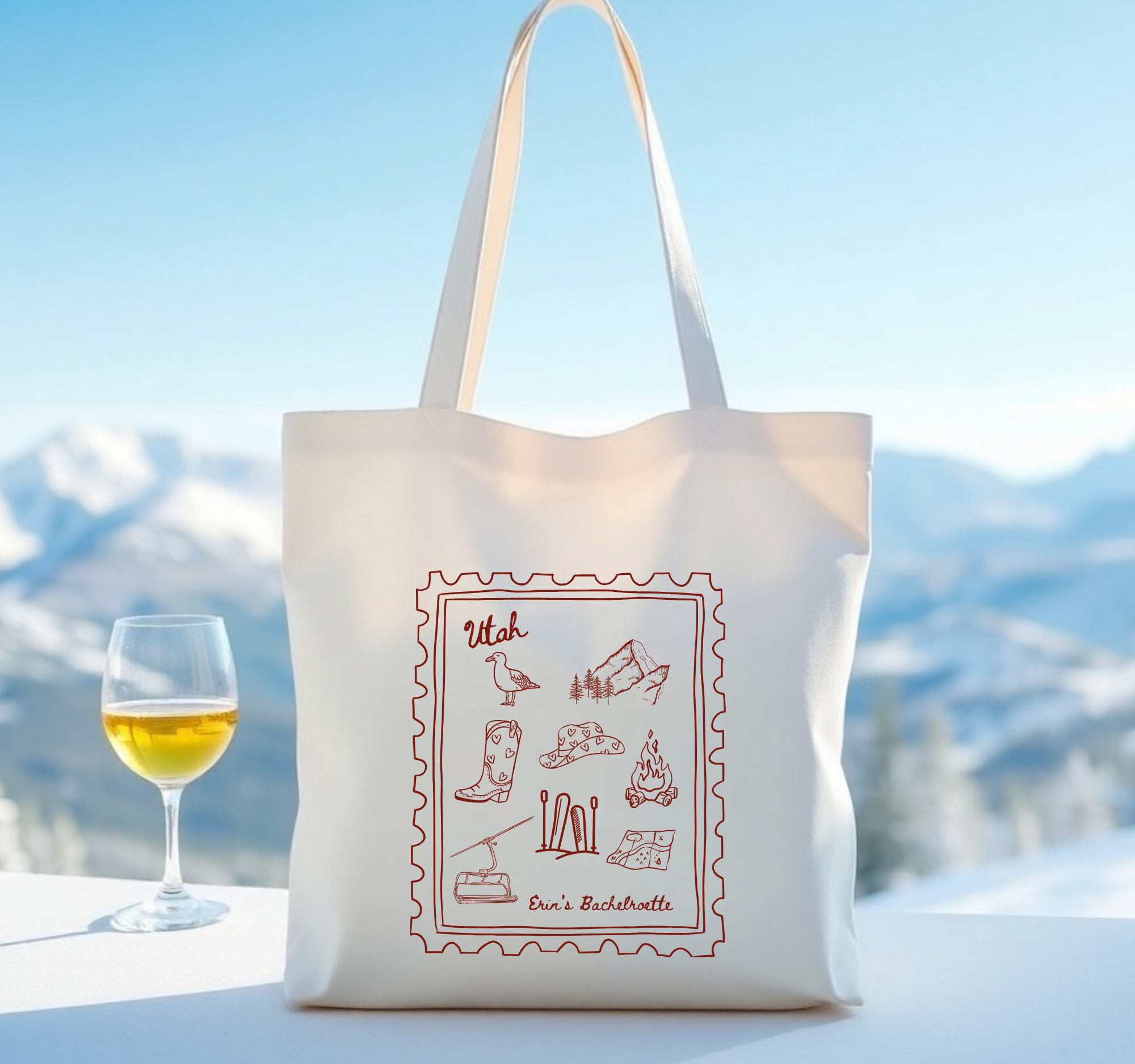 Utah Bachelorette Tote Customizable Wedding Favor Tote Bag