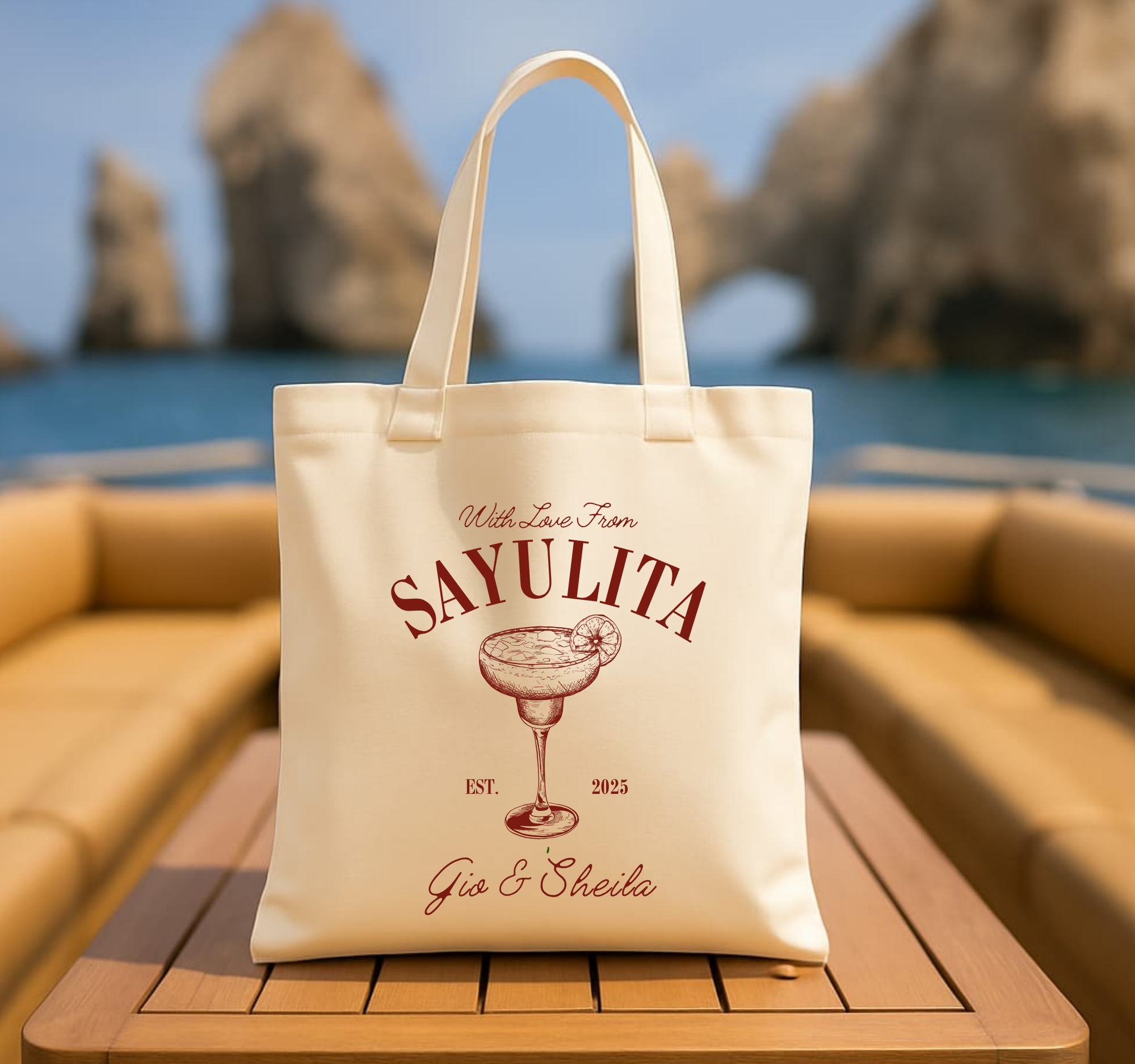 Sayulita Welcome Tote Customizable Beach Wedding Favor Tote