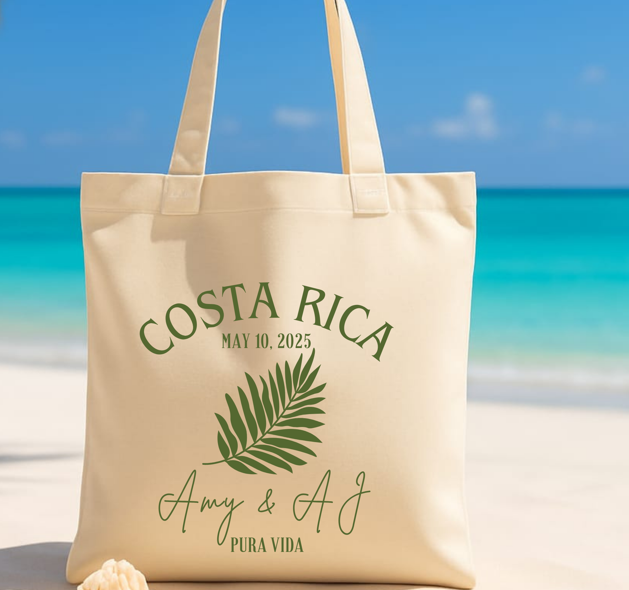 Costa Rica Tote - Customizable Palm Tree Design For Party