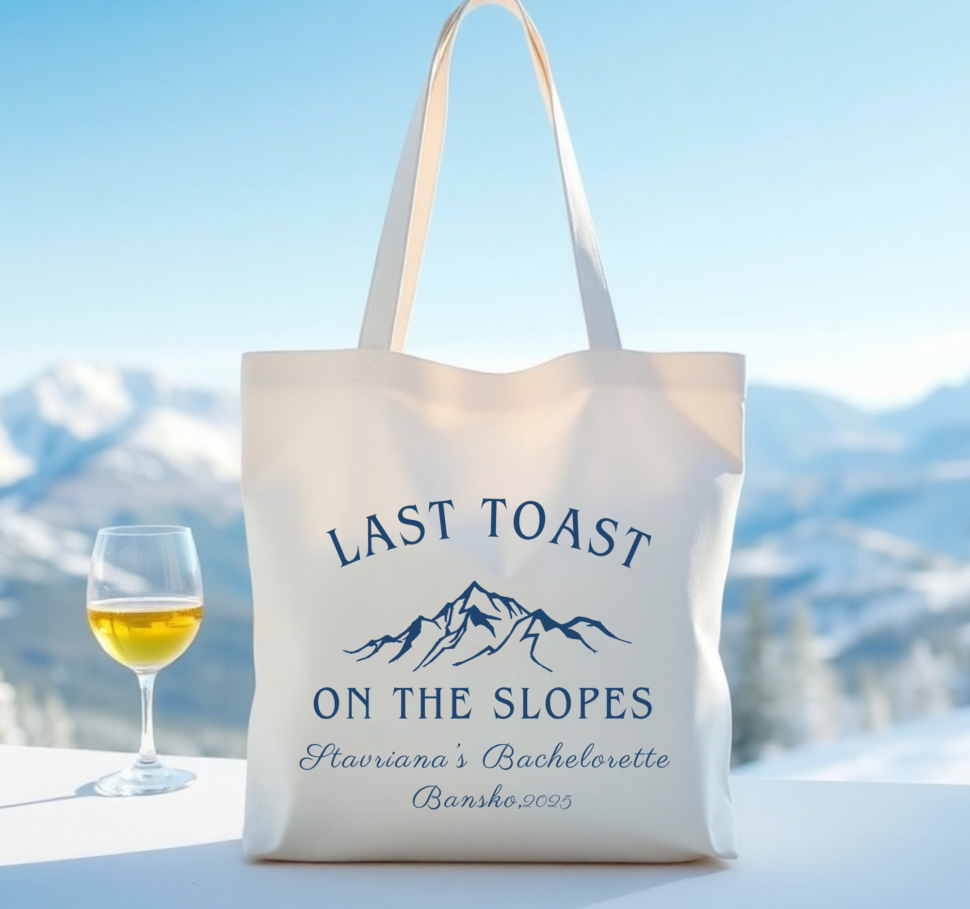 Last Toast On The Slopes Bachelorette Tote Bags Perfect Party Favors For Winter Celebrations
