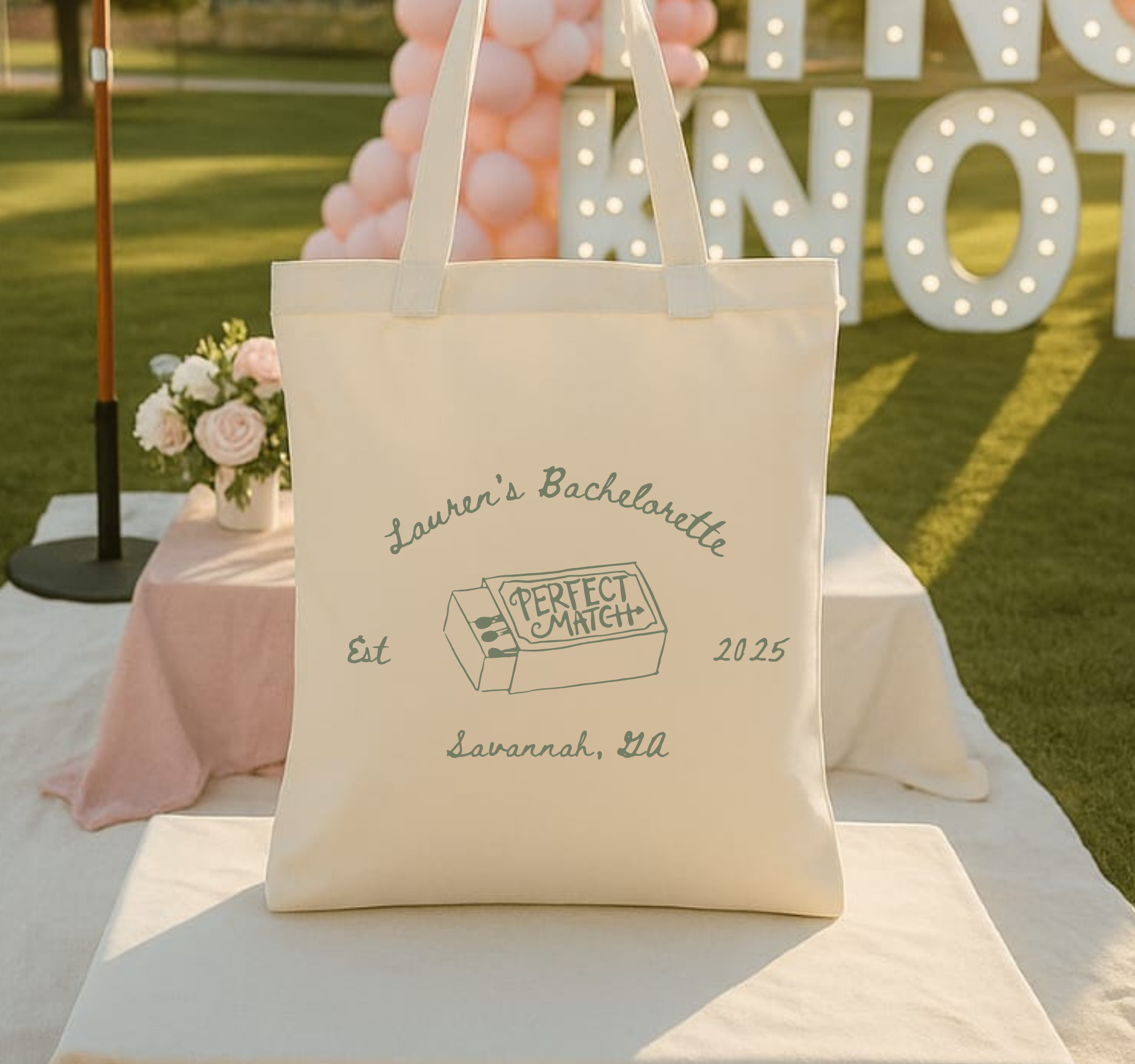 Perfect Match Bachelorette Tote Customizable Wedding Welcome Bags for Bridal Showers