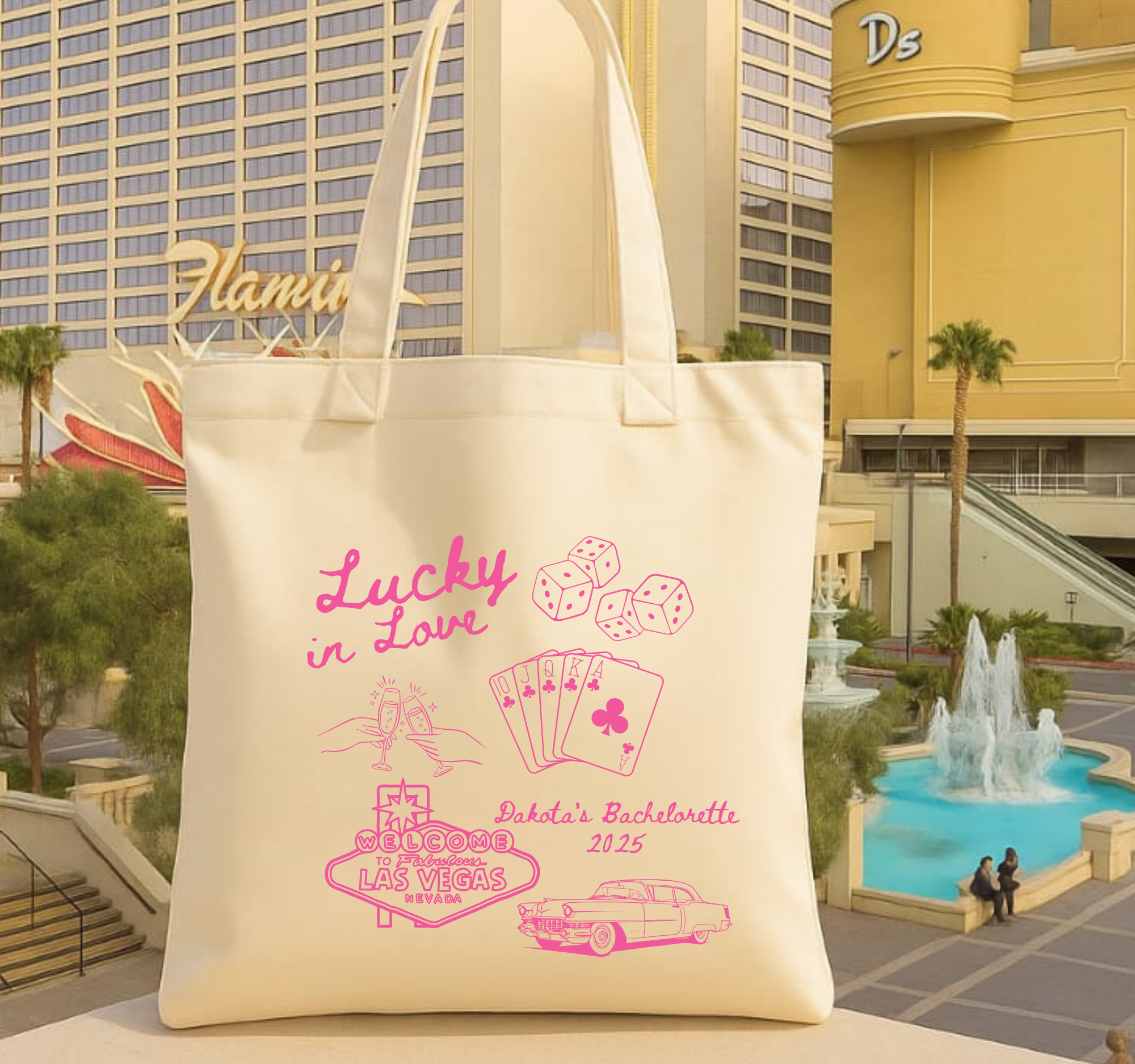 Lucky in Love Tote - Stylish Vegas Bachelorette Tote for Bridesmaids and Guests