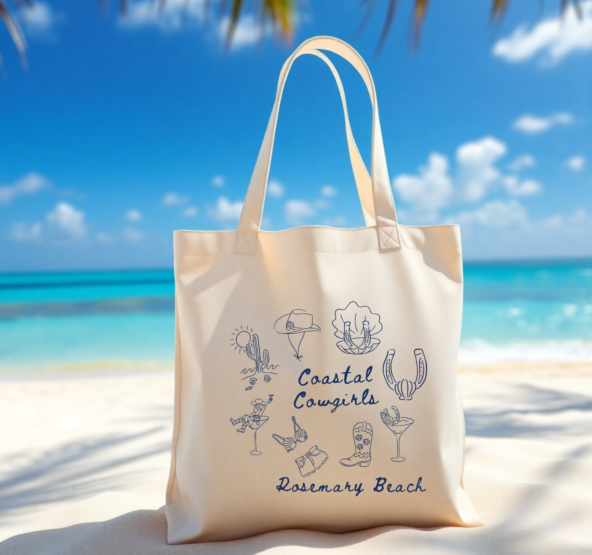 Coastal Cowgirl Bachelorette Tote - Customizable Bridesmaids Party Favor Bag