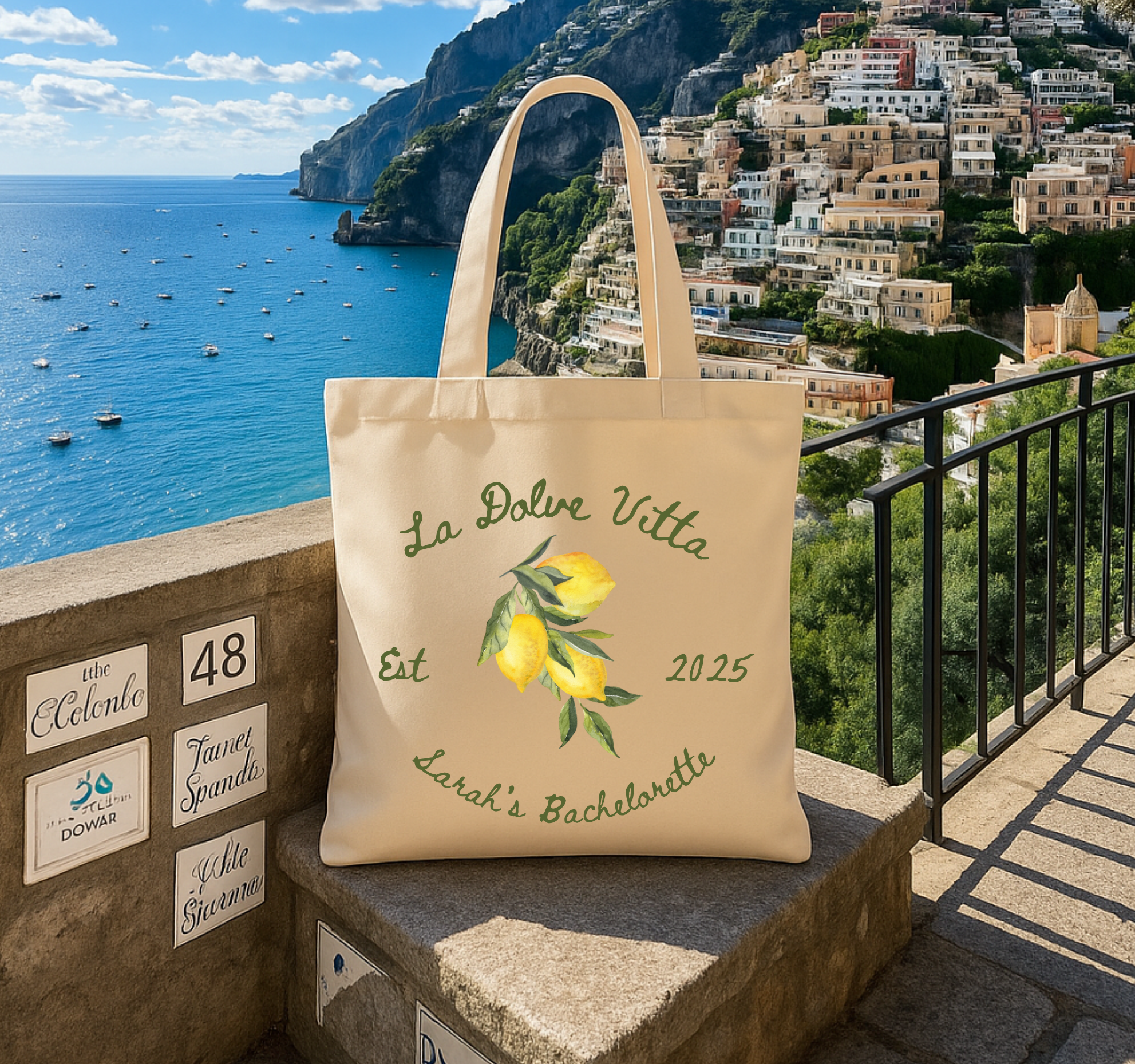 La Dolce Vita Italy Tote Bag - Eco Friendly Wedding Favor