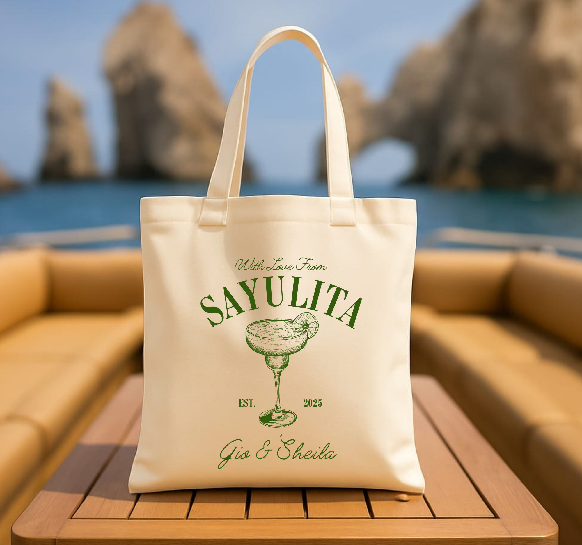 Sayulita Welcome Tote Customizable Beach Wedding Favor Tote