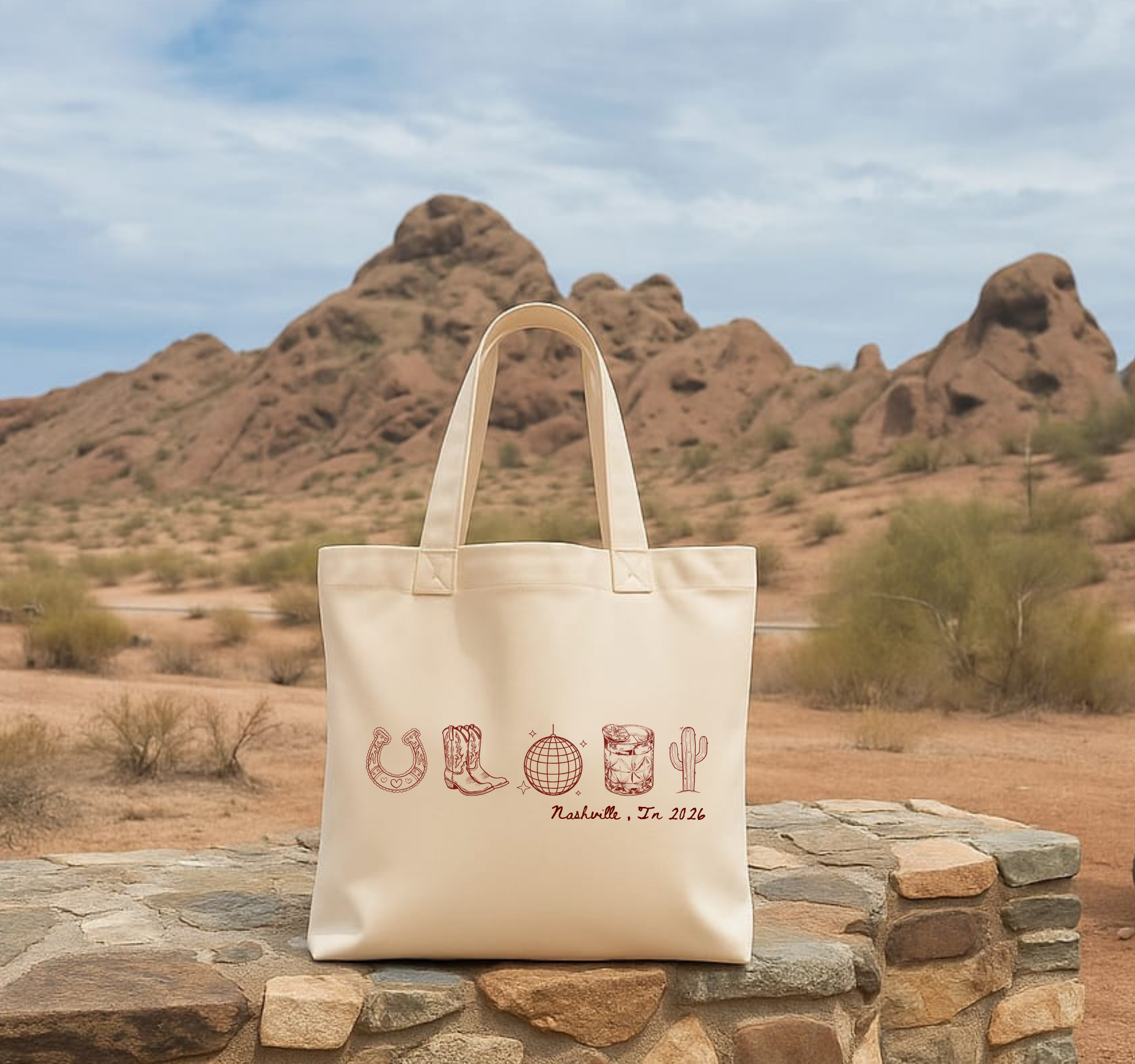 Austin Tote Hand Drawn Doodle Tote From Texas Ideal Bachelorette Favors