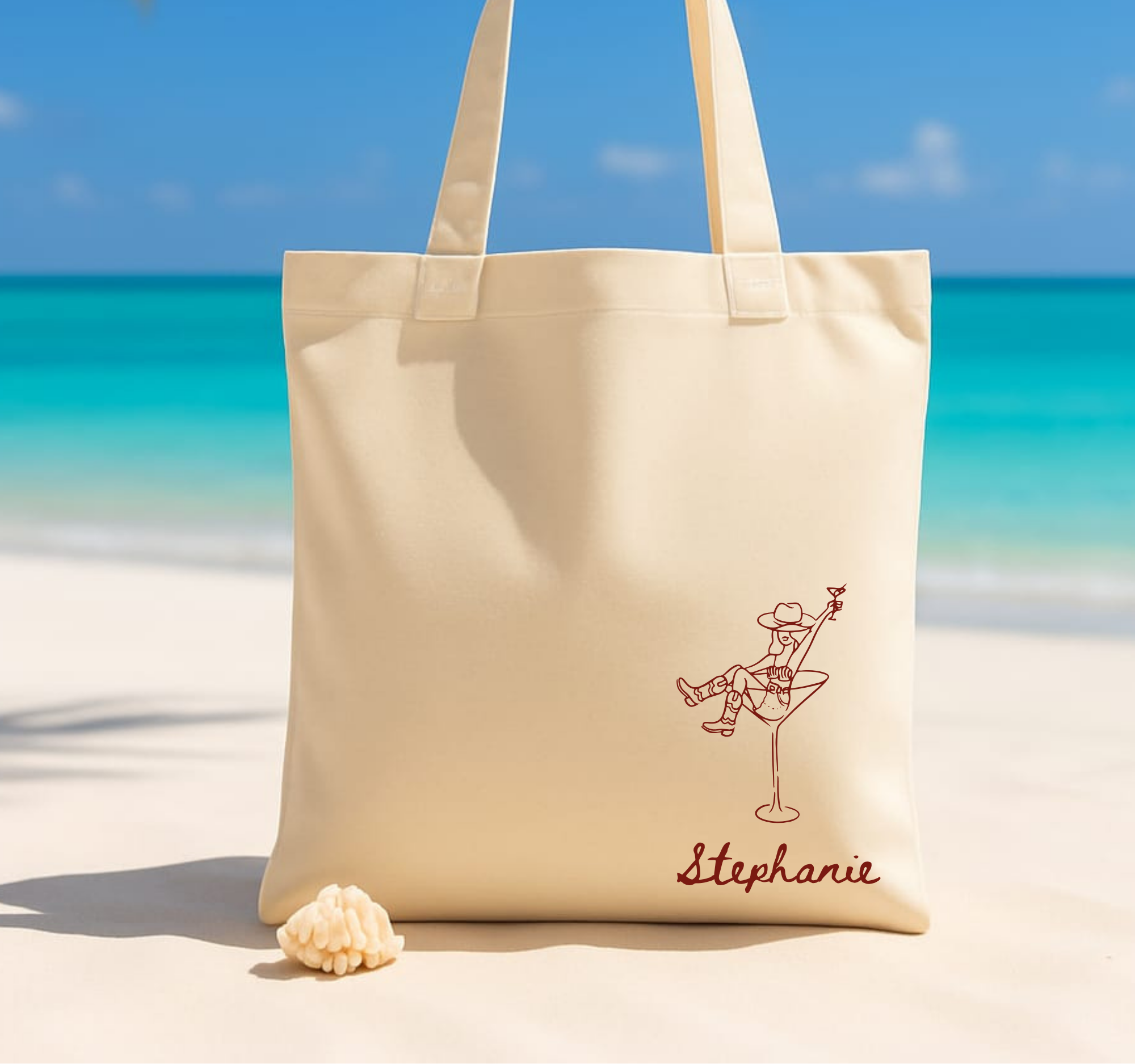 Coastal Cowgirl Tote - Personalised Name Tote for Bridesmaids