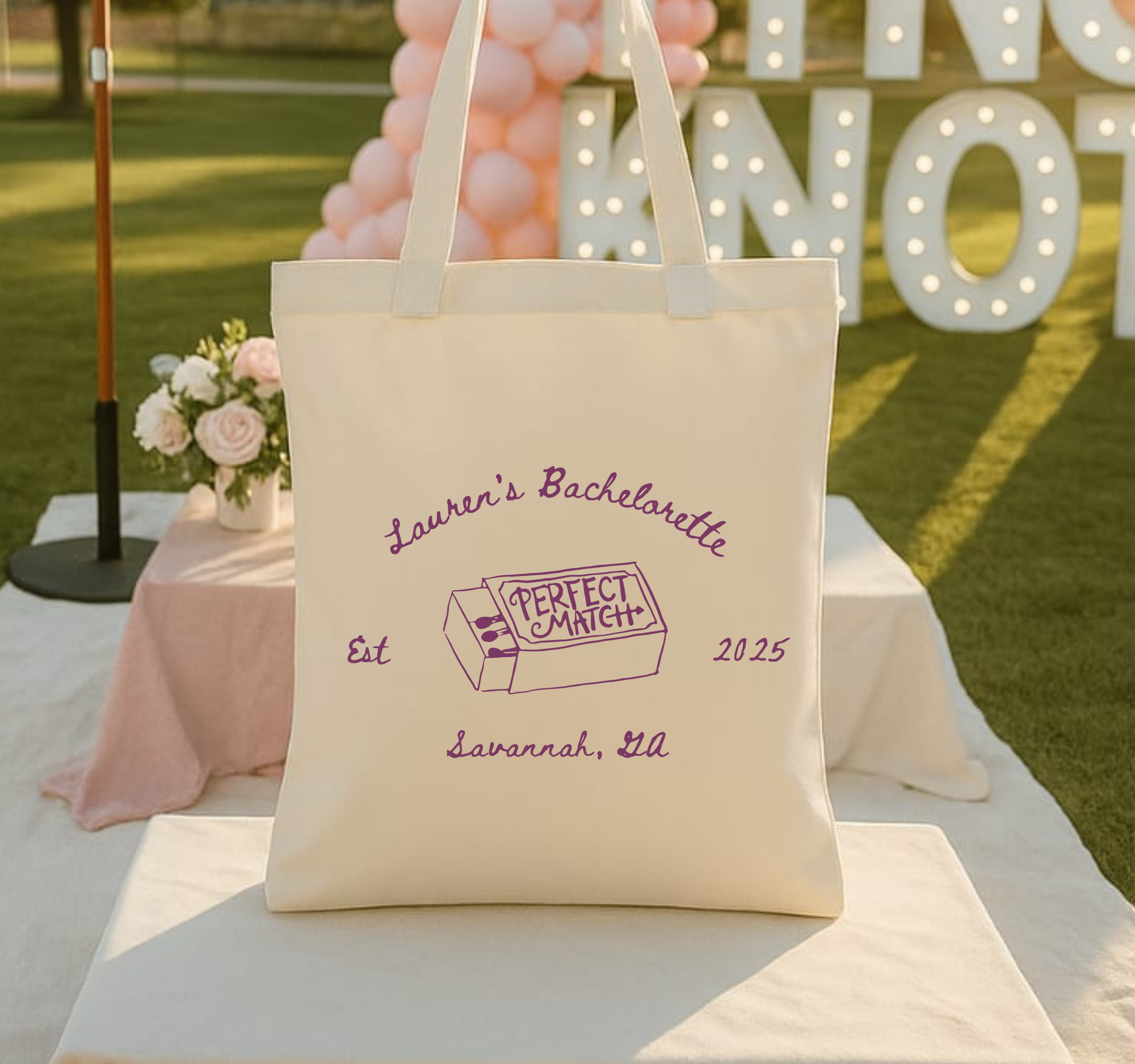 Perfect Match Bachelorette Tote Customizable Wedding Welcome Bags for Bridal Showers