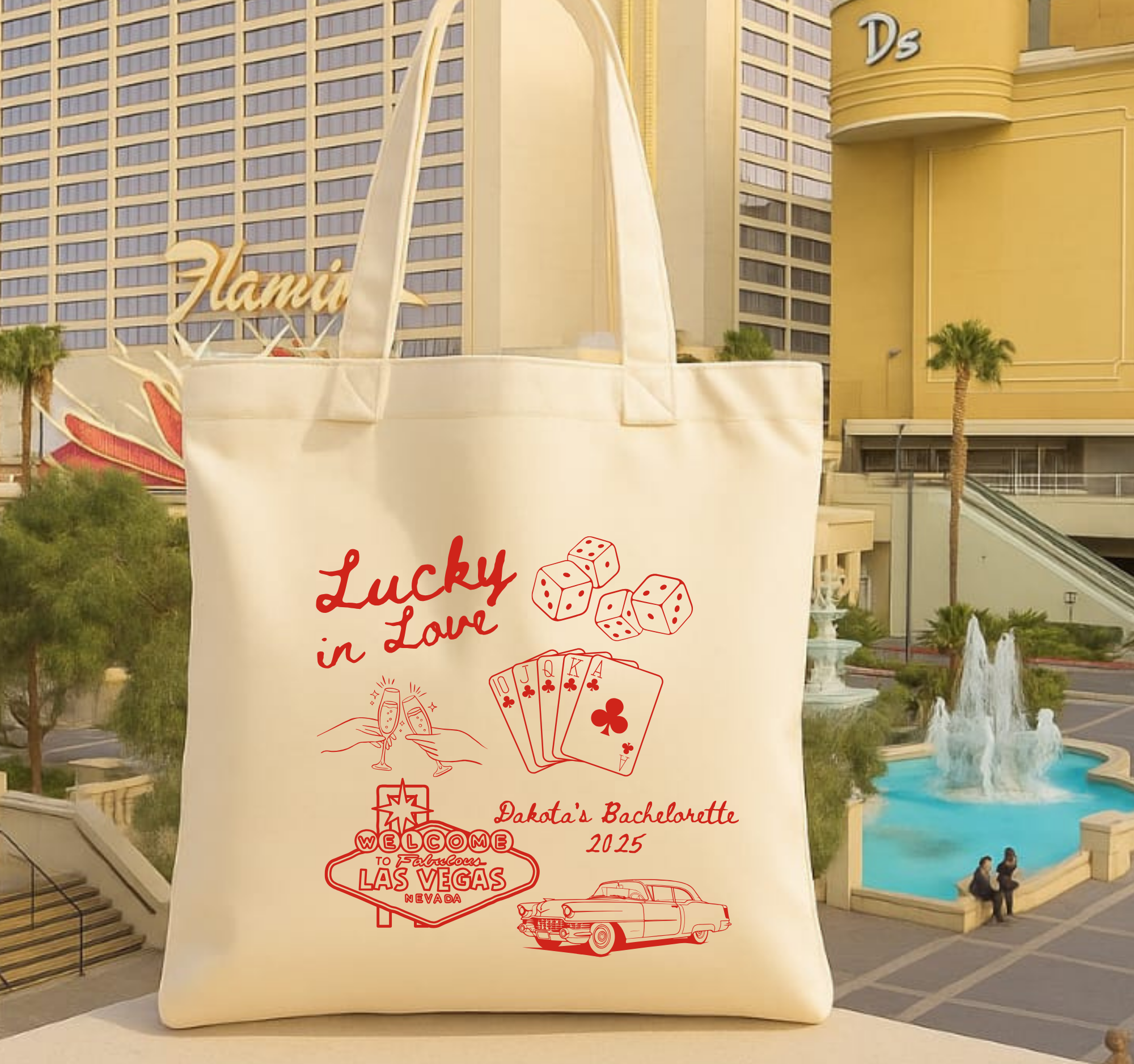 Lucky in Love Tote - Stylish Vegas Bachelorette Tote for Bridesmaids and Guests