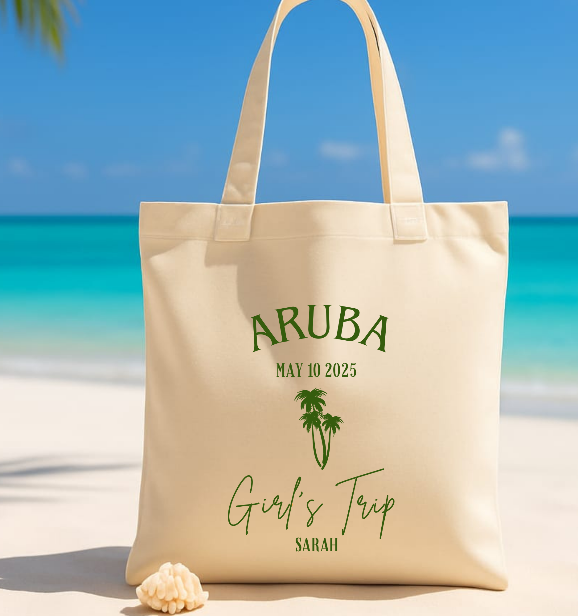 Aruba Wedding Tote Palm Spring Tote Destination Wedding Club Bachelorette Tote Personalized Wedding Tote