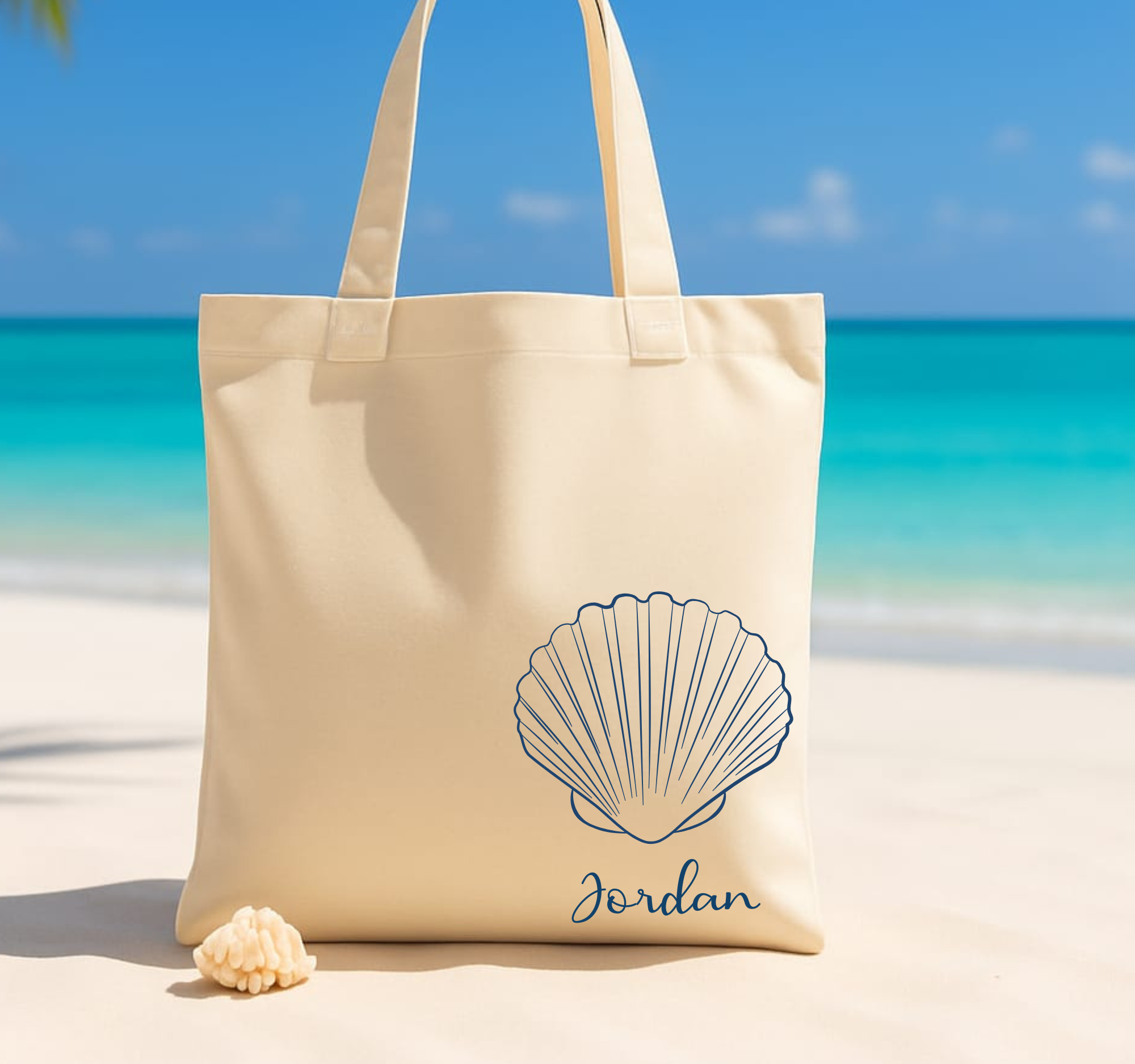 Sea Shell Tote - Personalized Beach Tote Bags for Bachelorette Parties