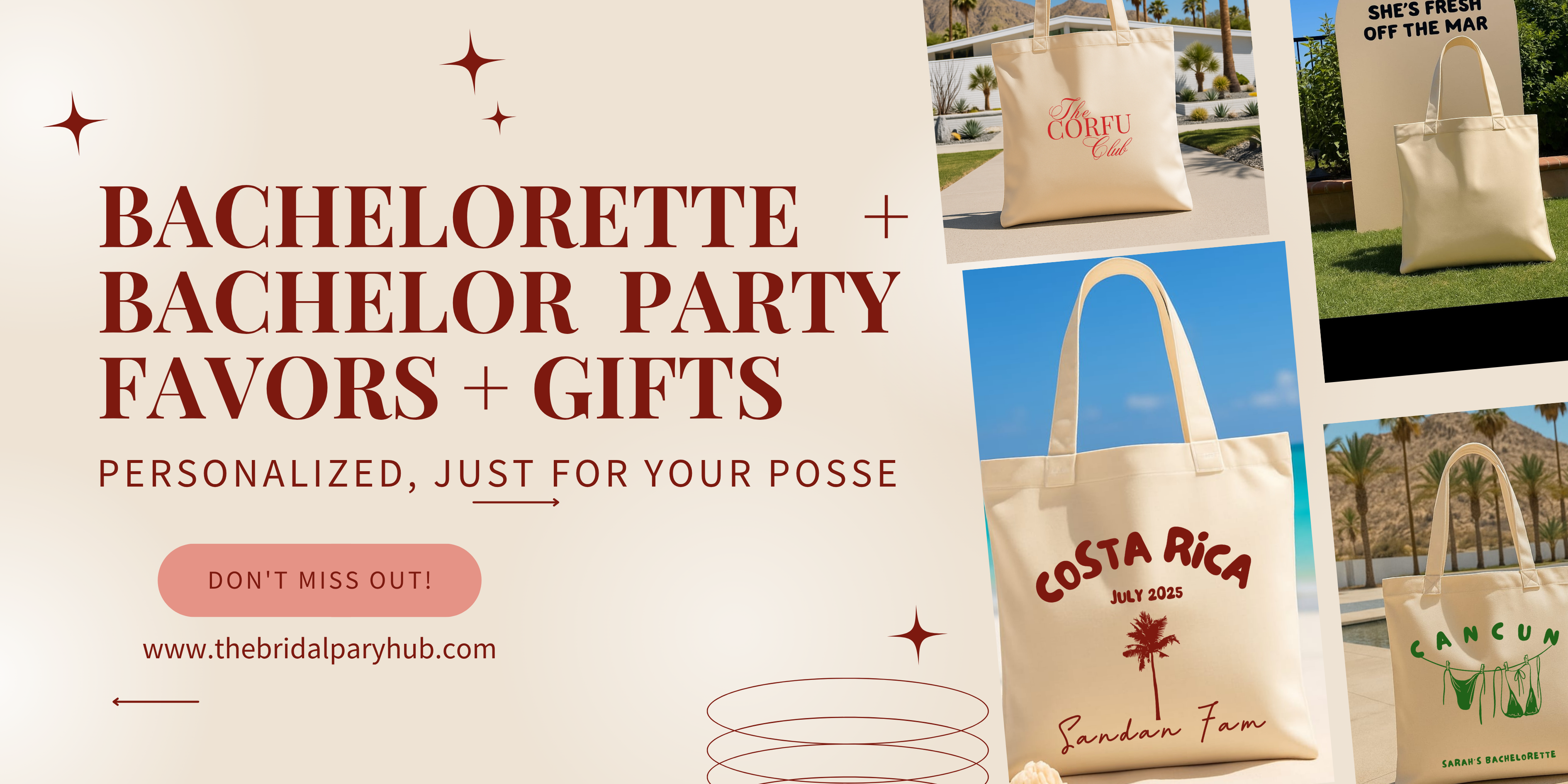 Translation missing: en.BACHELORETTE TOTE - WEDDING TOTE BAGS - PARTY FAVOR BAGS