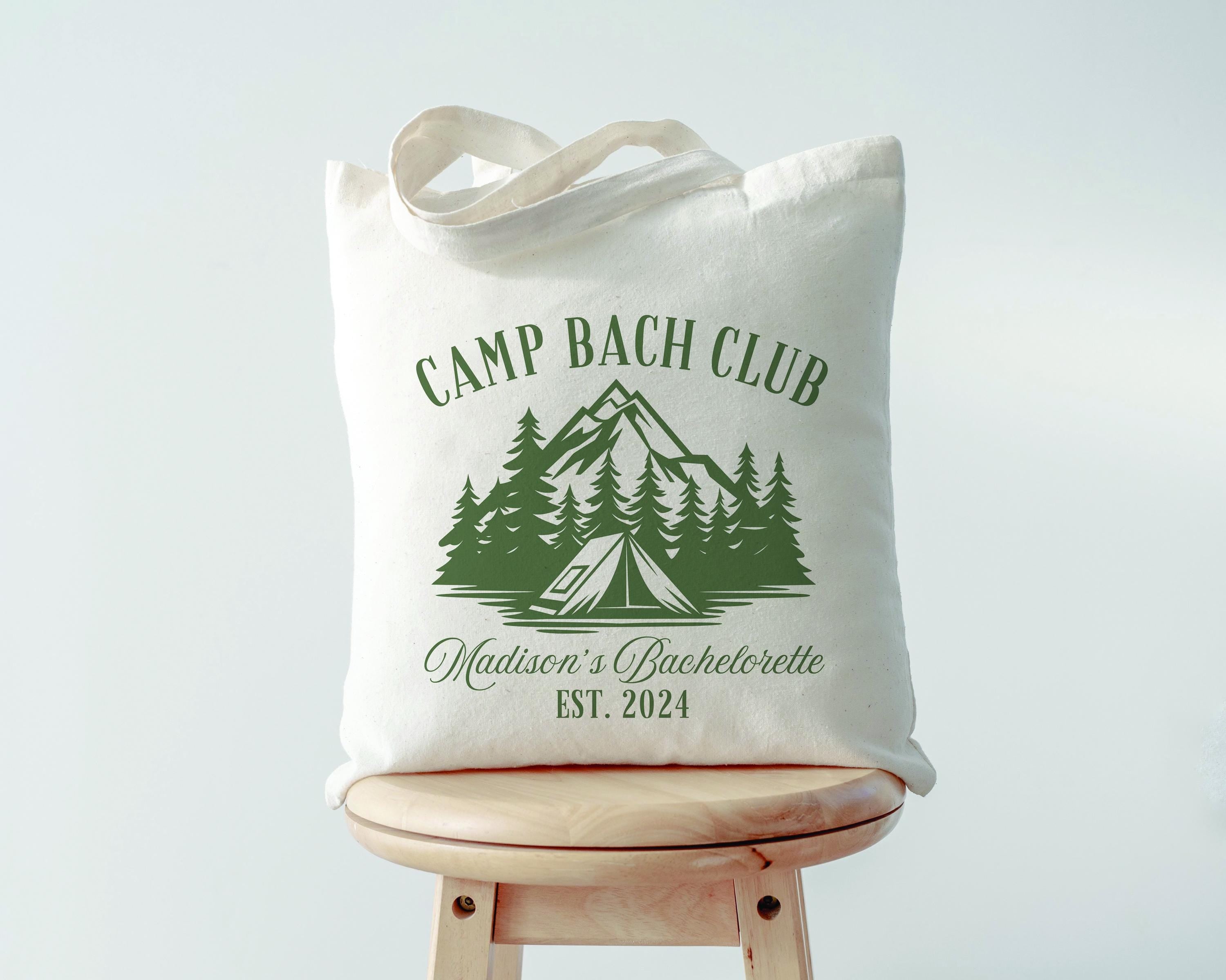 Camp Bachelorette Tote Bag Personalized Bachelorette Party Favors Cream Color