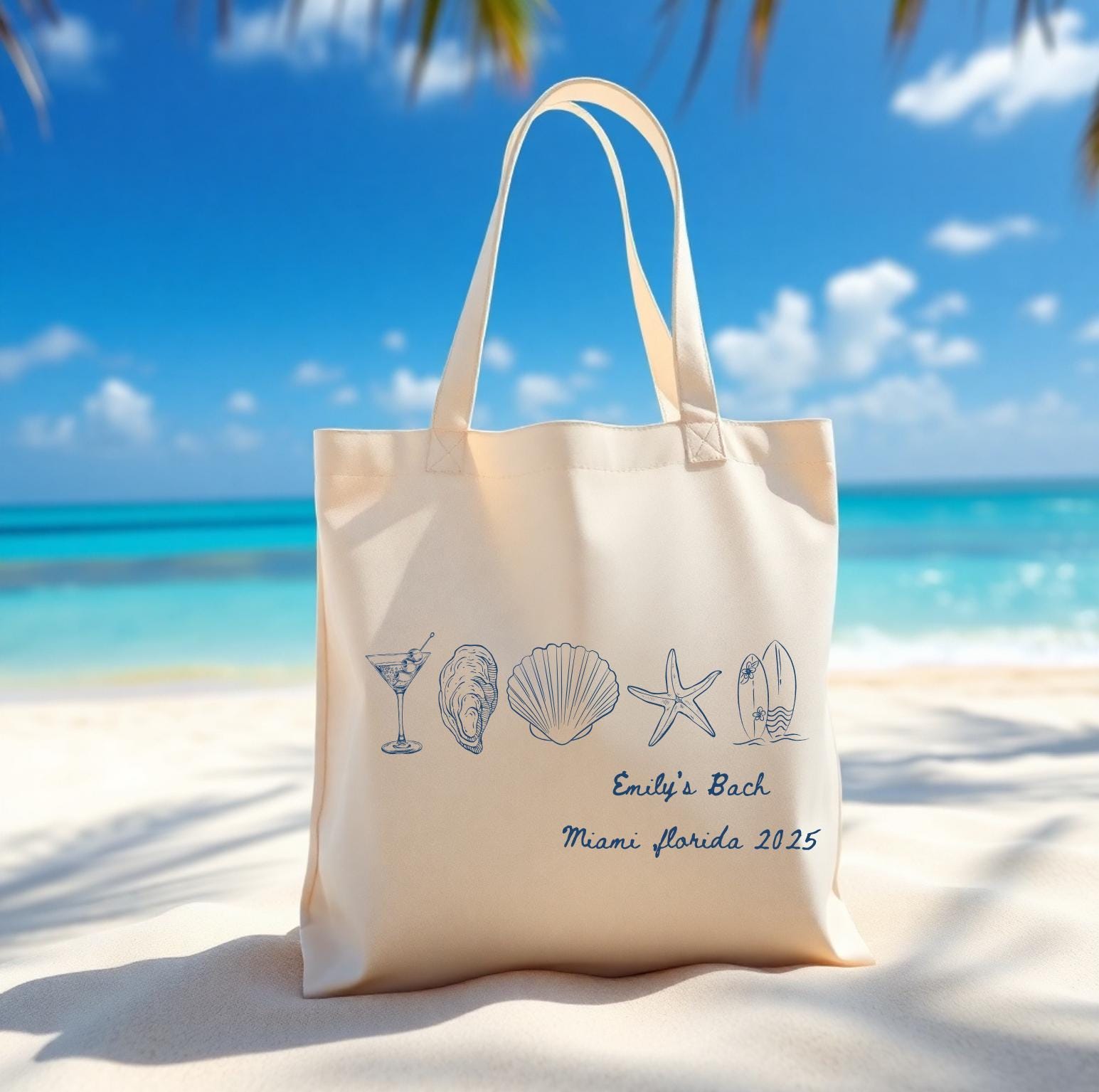 Last Toast on the Coast Destination Wedding Welcome Tote Coastal Bachelorette Bride Last Toast Hand Drawn Coastal Doodle Tote Bag