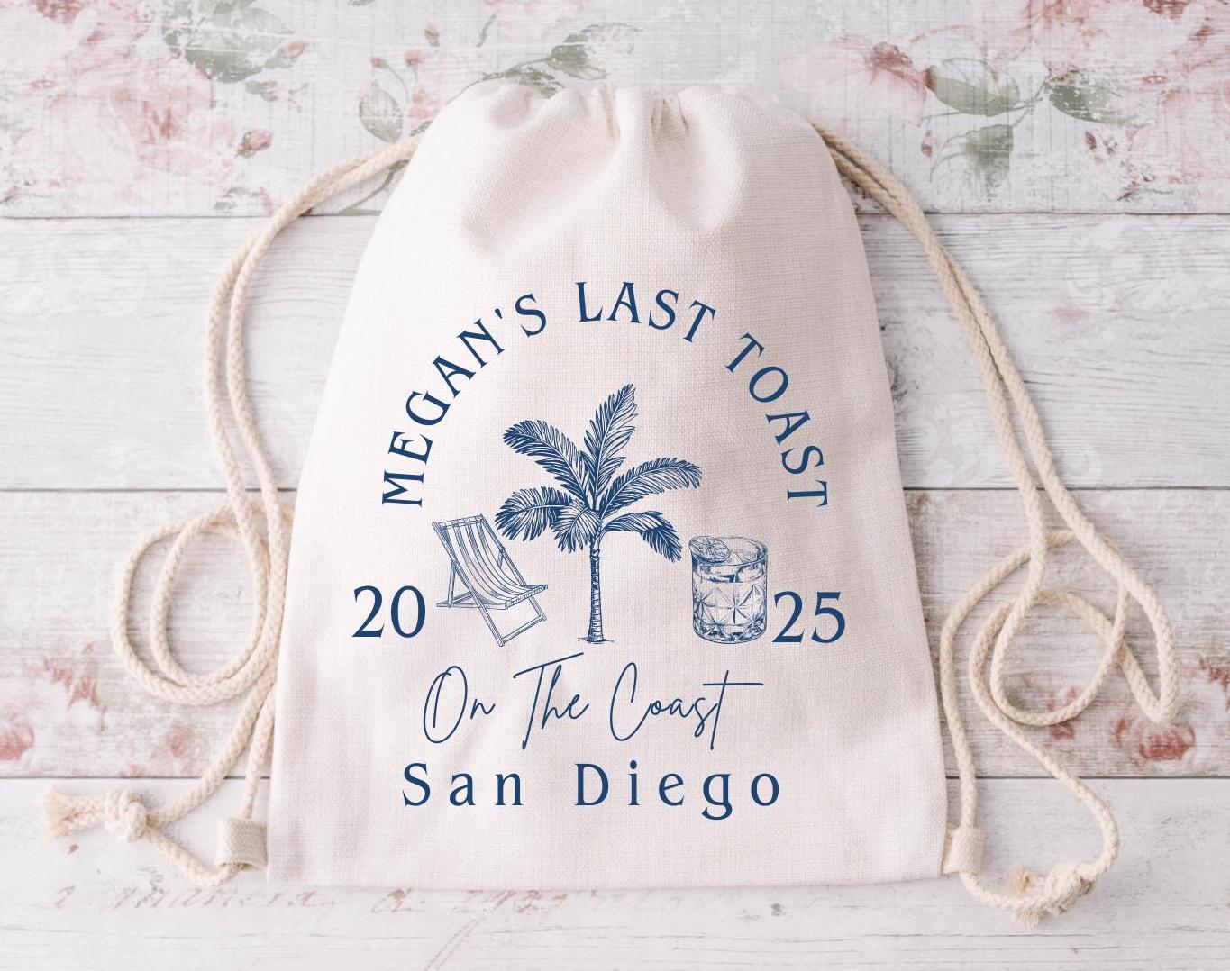 Last Toast on the Coast Bachelorette Party Recovery Kit Bridesmaids Hangover Bags Bachelorette Beach Kit
